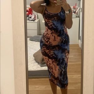 Bodycon dress, pink and blue